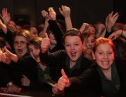 Cherri V Entertains Pupils at Longcroft School