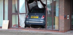 On Friday afternoon a car driven by a lady somehow ended up inside the Samman Road day Centre...