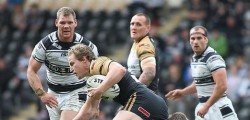 Ruthless Wigan Destroy Hull At The KC Stadium Hull FC suffered their first defeat of the Super League season at the KC Stadium as Wigan ran riot scoring eight tries. The final score may have been harsh on the Black and Whites but a ruthless Wigan side took full advantage of weakened Hull FC side.