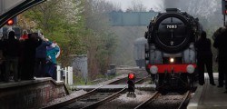 Bevelrey Train Station was the focus for local rail enthusiasts who statred to gather to catch a glimps on the 70013 Oliver Cromwell steam locomotive.