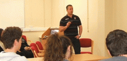 England Rugby League Coach Steve McNamara visited Longcroft and spent time working with a group of students in Years 12 and 13 as part of a programme aimed at preparing them for their examinations and applications to highly competitive universities.