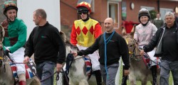 Beverley Racecourse added a touch of fun to their meeting holding a Jubilee Donkey Derby. With a large crowd at the course professional jockeys, to the amusement of those watching held a short race past the grandstand.