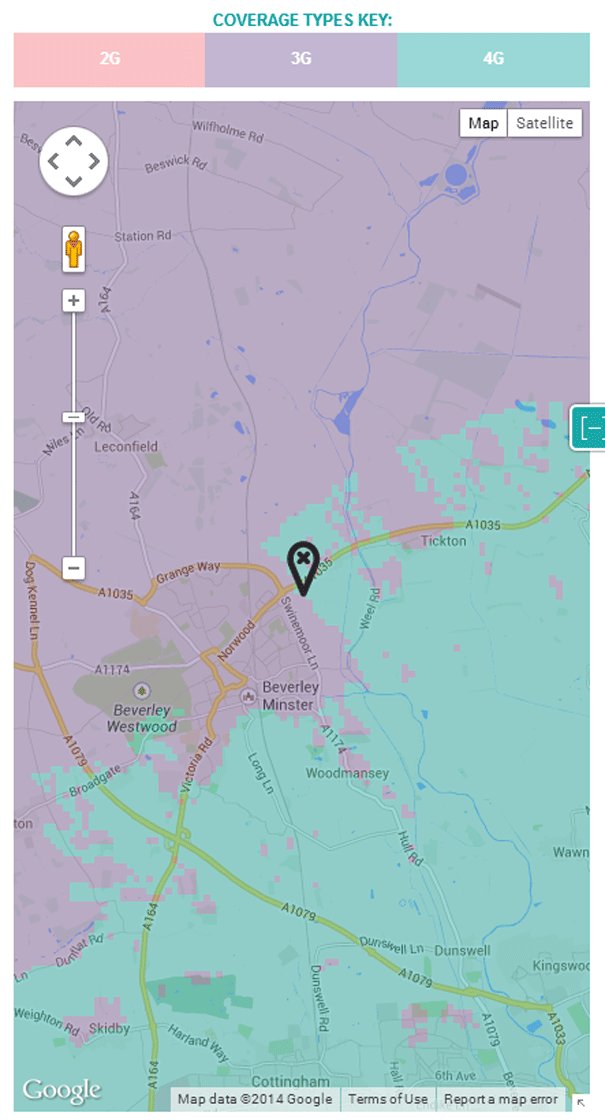 Yorkshire 4G Coverage