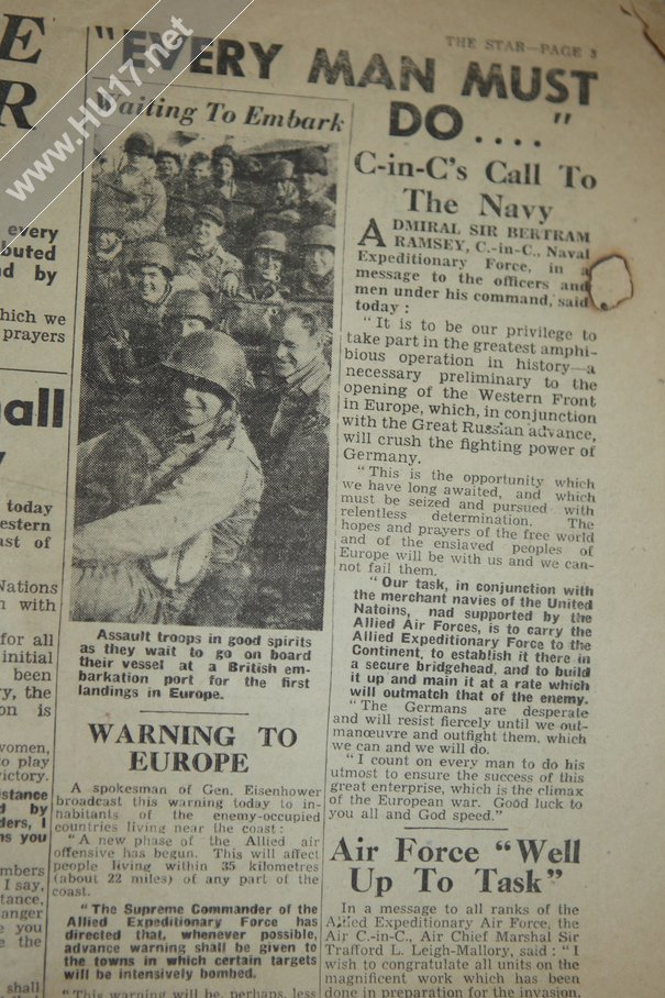 All Going To Plan that was the headline across the front of the late edition of The Star on this day 70 years ago, D-Day - #DDay70