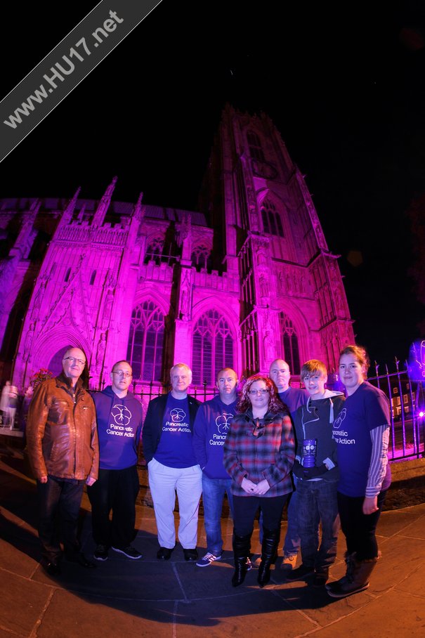 Beverley Minster Turned Purple To Raise Awareness Of Pancreatic Cancer