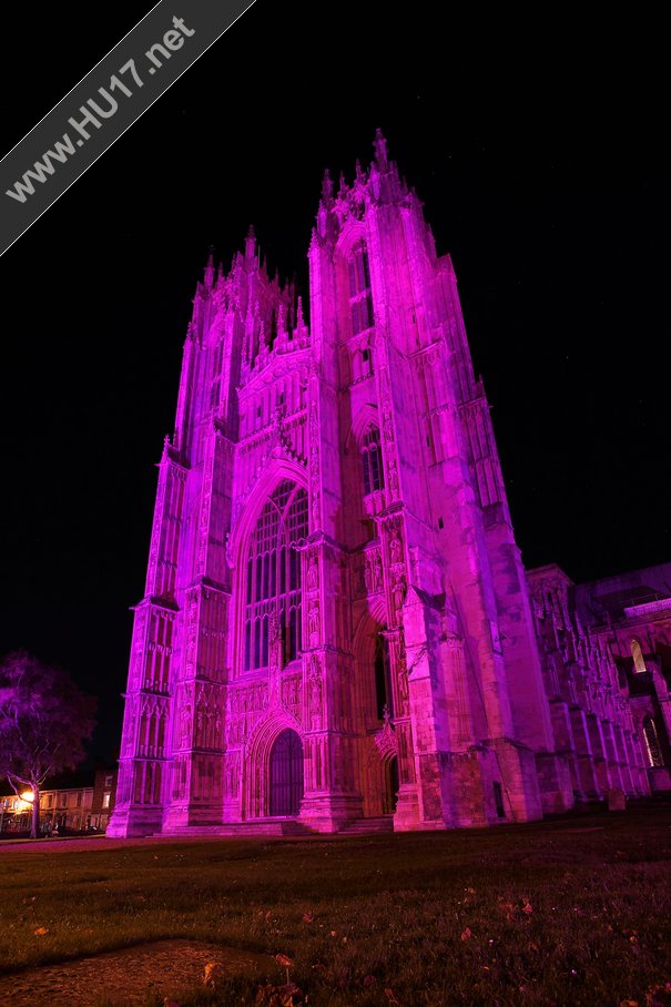 Beverley Minster Turned Purple To Raise Awareness Of Pancreatic Cancer