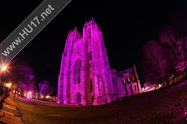 Beverley Minster Turned Purple To Raise Awareness Of Pancreatic Cancer