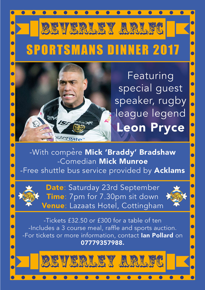 Beverley ARLC Present An Evening With Leon Pryce
