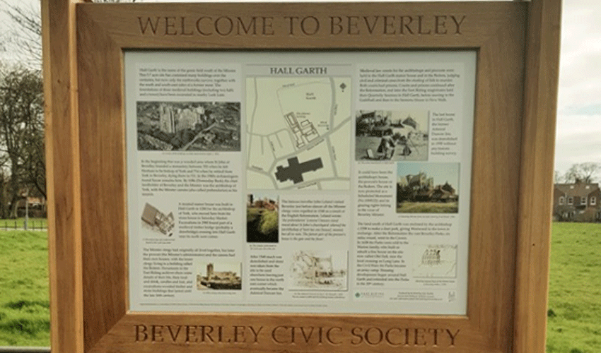 New Civic Society Heritage Board Tells History Of Hall Garth