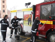 Fire Fighters Pull an Engine Round Beverley
