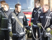 Fire Fighters Pull an Engine Round Beverley