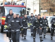 Fire Fighters Pull an Engine Round Beverley