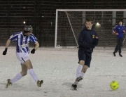 Soccer Sixes Plays on Despite the Snow