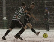 Soccer Sixes Plays on Despite the Snow