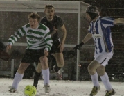 Soccer Sixes Plays on Despite the Snow