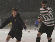 Soccer Sixes Plays on Despite the Snow