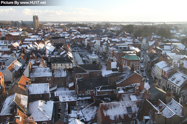 St Marys Church Roof Beverley Covered in Snow