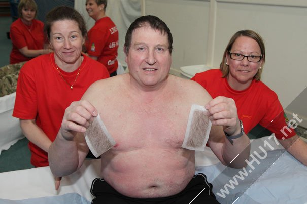 Red Nose Day : Men Are Waxed In Aid Of Comic Relief