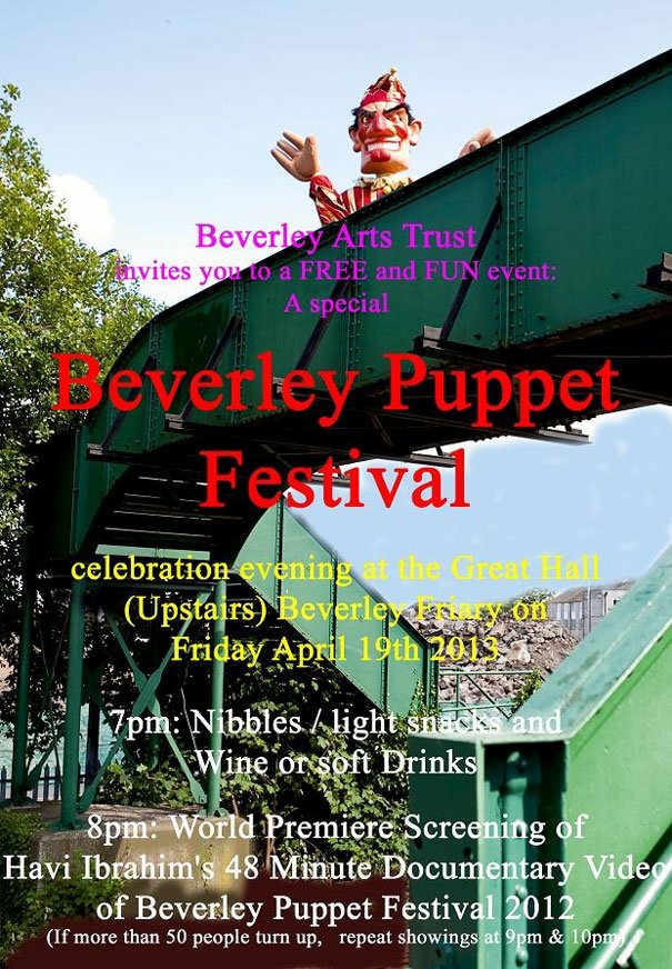 Free Film Premiere Of Beverley Puppet Festival