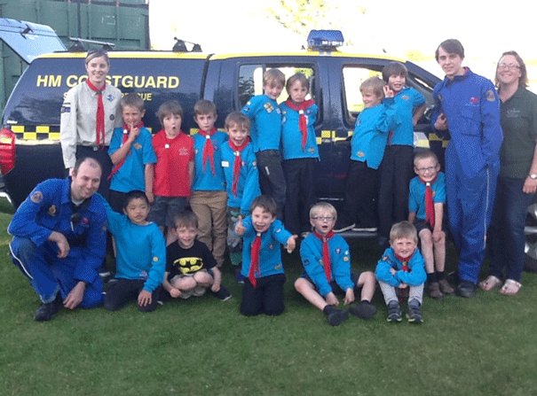 Coastguard Rescue Officers Show Beaver Scouts How To Stay Safe