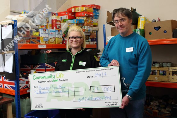 ASDA Make Cash Donation To Foodbank In Beverley