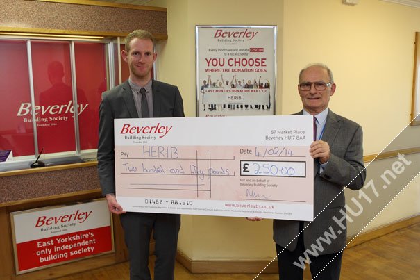 HERIB Win Beverley Building Society’s Charity of the Month Competition