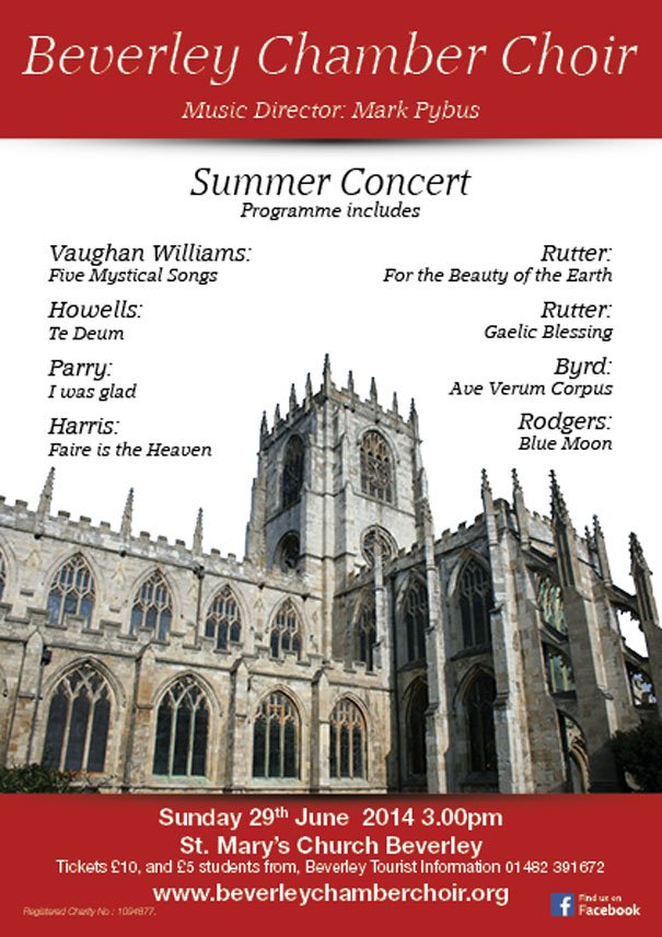 Beverley Chamber Choir Sunday Summer Concert