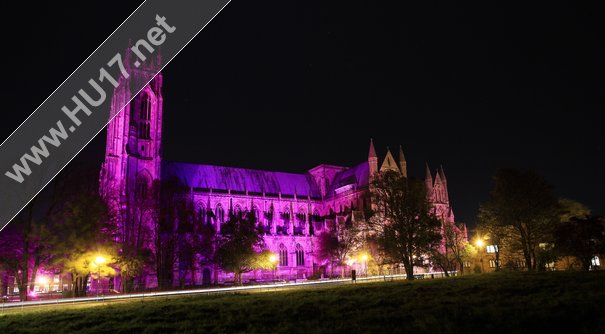 Beverley Minster Turned Purple To Raise Awareness Of Pancreatic Cancer