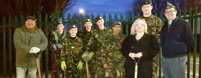 Air Cadets Help Parish Council To Plant Trees at Molescroft Pavillion