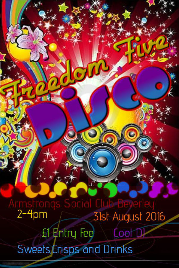 Freedom Five Organise Disco At Armstrongs