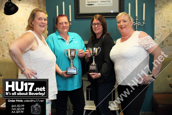 Queens Head Ladies Celebrate After Winning Three Darts Awards