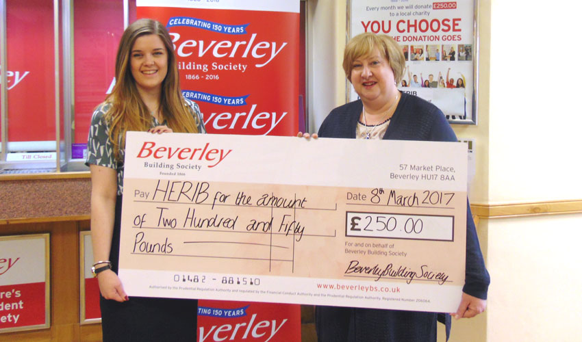 HERIB Named Beverley Building Society's Charity Of The Month