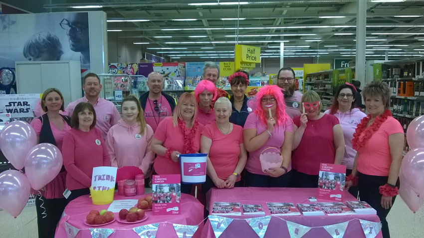 Tesco Turns Pink Event Raises £190 For Cancer Research UK