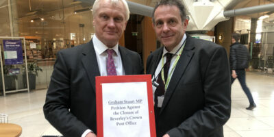 Post Office Director Handed Petition By MP Graham Stuart