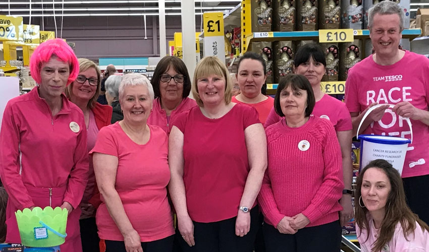 Tesco Turns Pink Raises Over £200 For Cancer Research UK