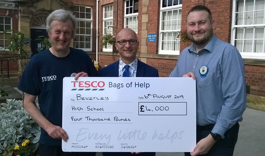 Tesco Hand Out Cash To Beverley High School And Local Festival