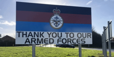 'Thank You To Our Armed Forces' Sign Installed At Leconfield Roundabout