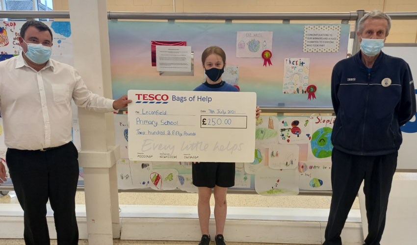 Tesco Beverley Awards School £250 For Raising Litter Awareness