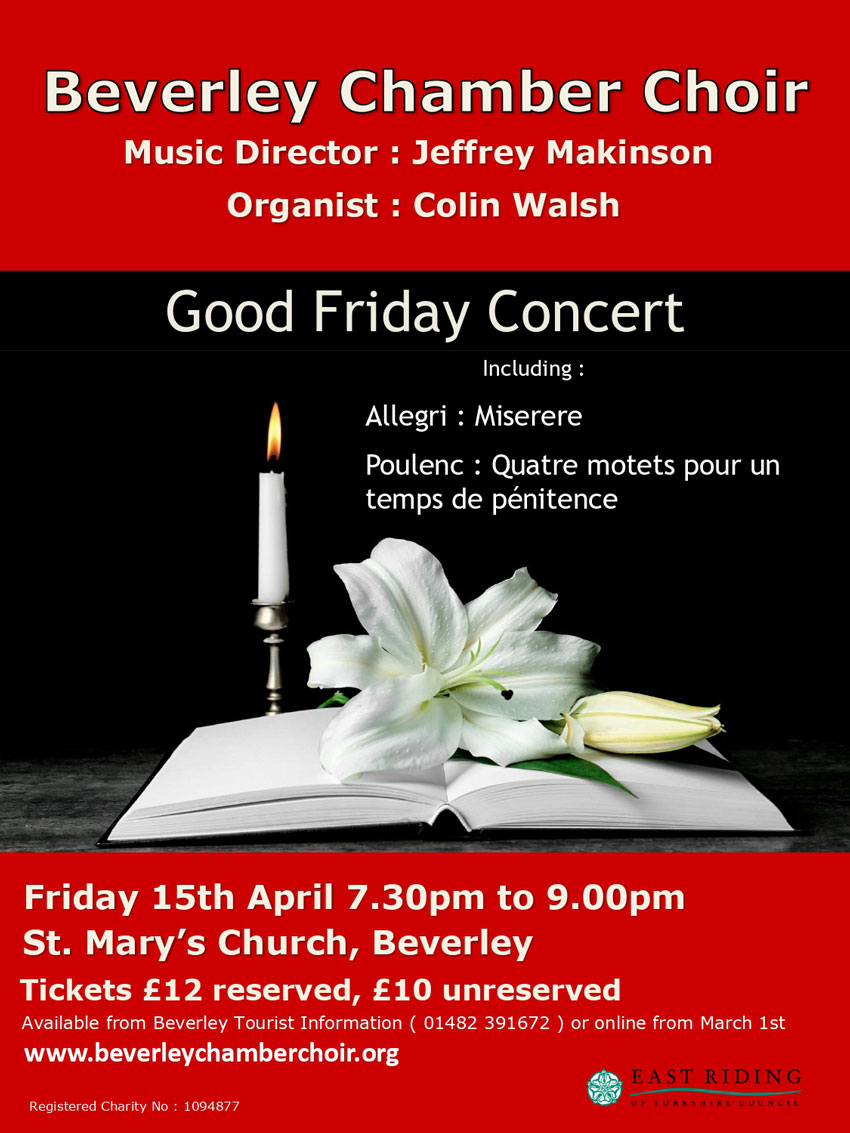 Beverley Chamber Choir Good Friday Concert At St Mary's Church